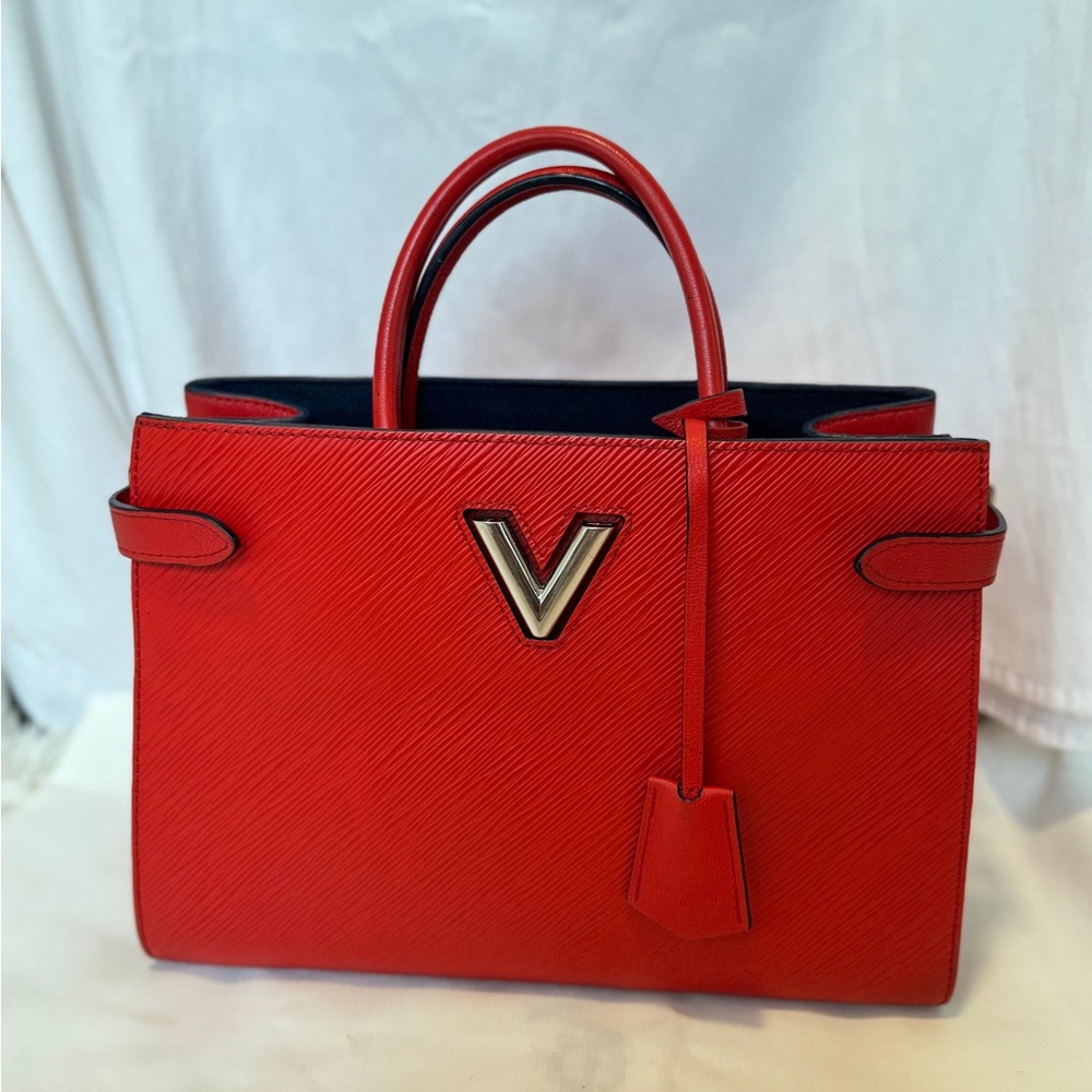 Louis Vuitton Red Epi Leather Twist Tote Bag
